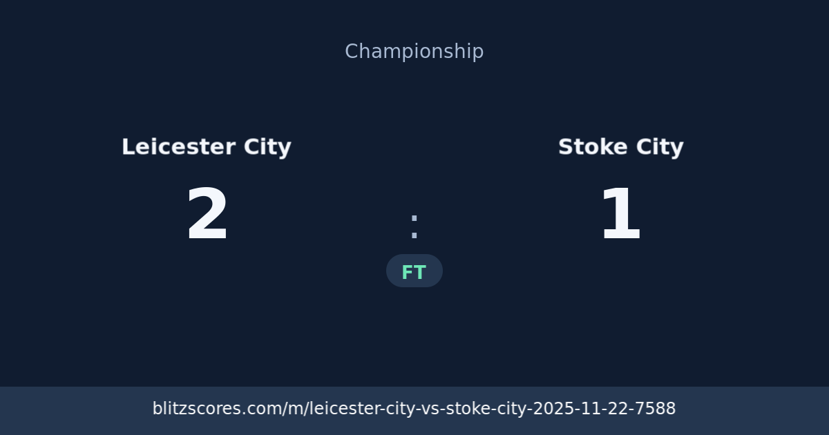Leicester City vs Stoke City score card