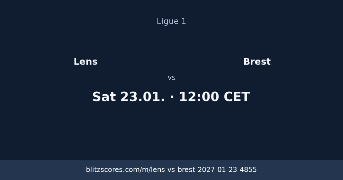 Lens vs Brest score card