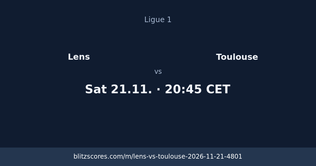 Lens vs Toulouse score card