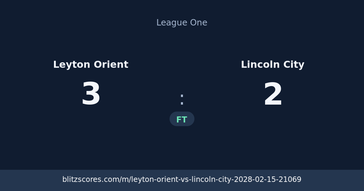 Leyton Orient vs Lincoln City score card