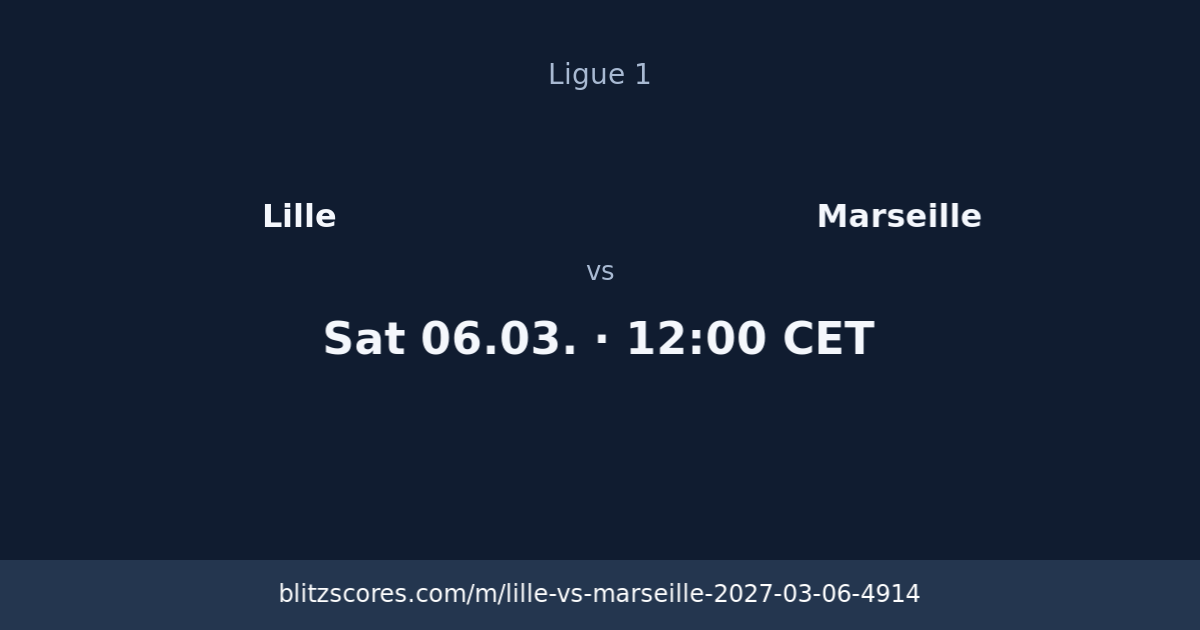 Lille vs Marseille score card