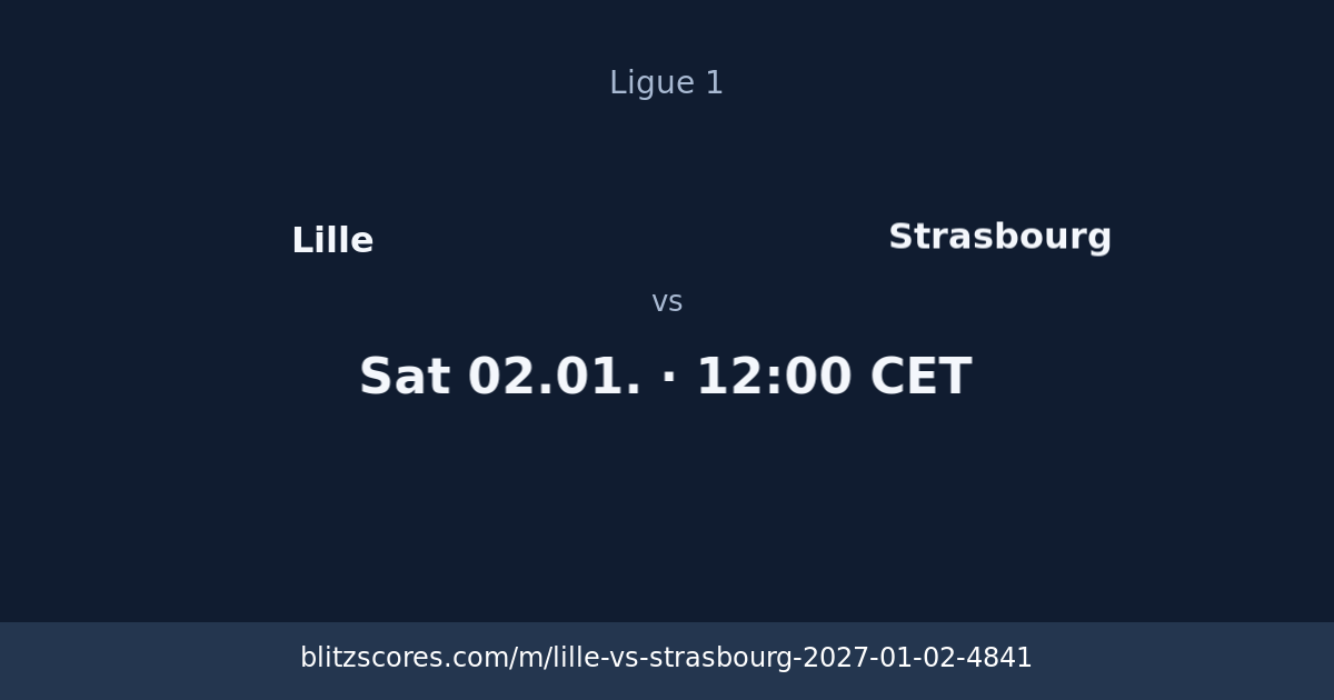 Lille vs Strasbourg score card