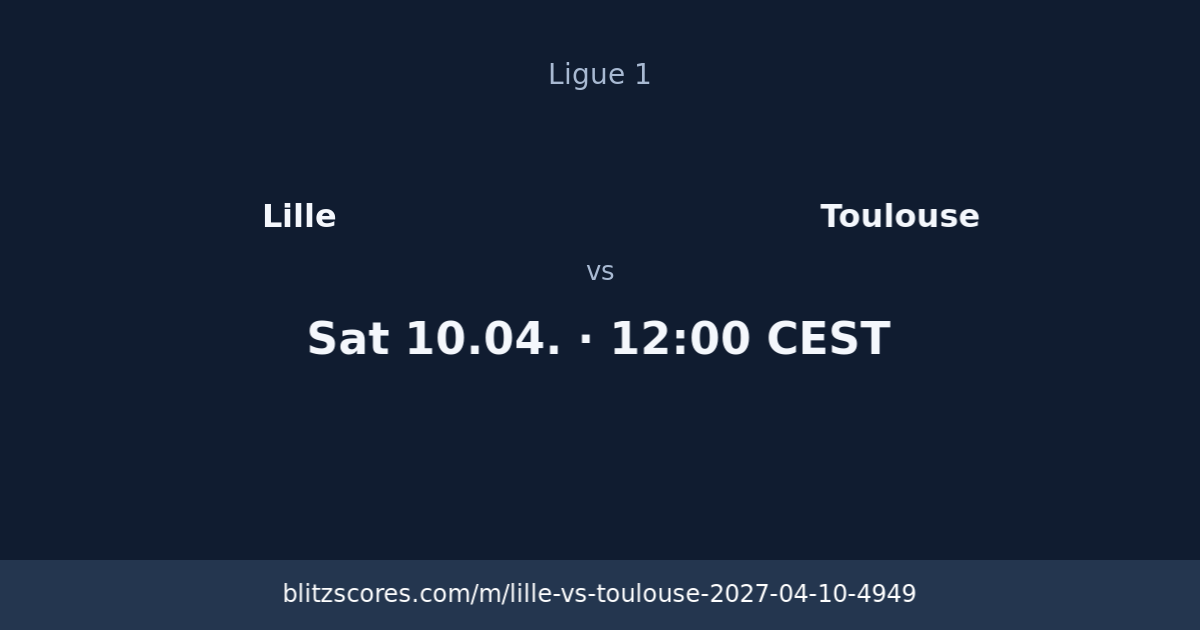 Lille vs Toulouse score card