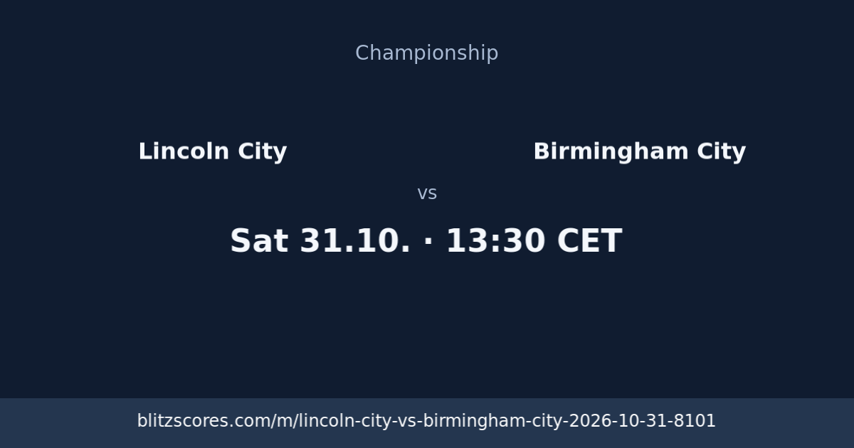 Lincoln City vs Birmingham City score card