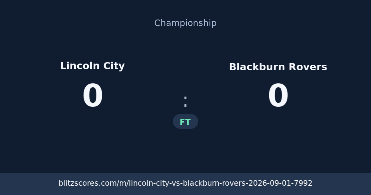 Lincoln City vs Blackburn Rovers score card
