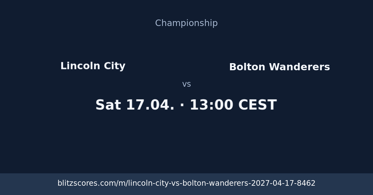 Lincoln City vs Bolton Wanderers score card