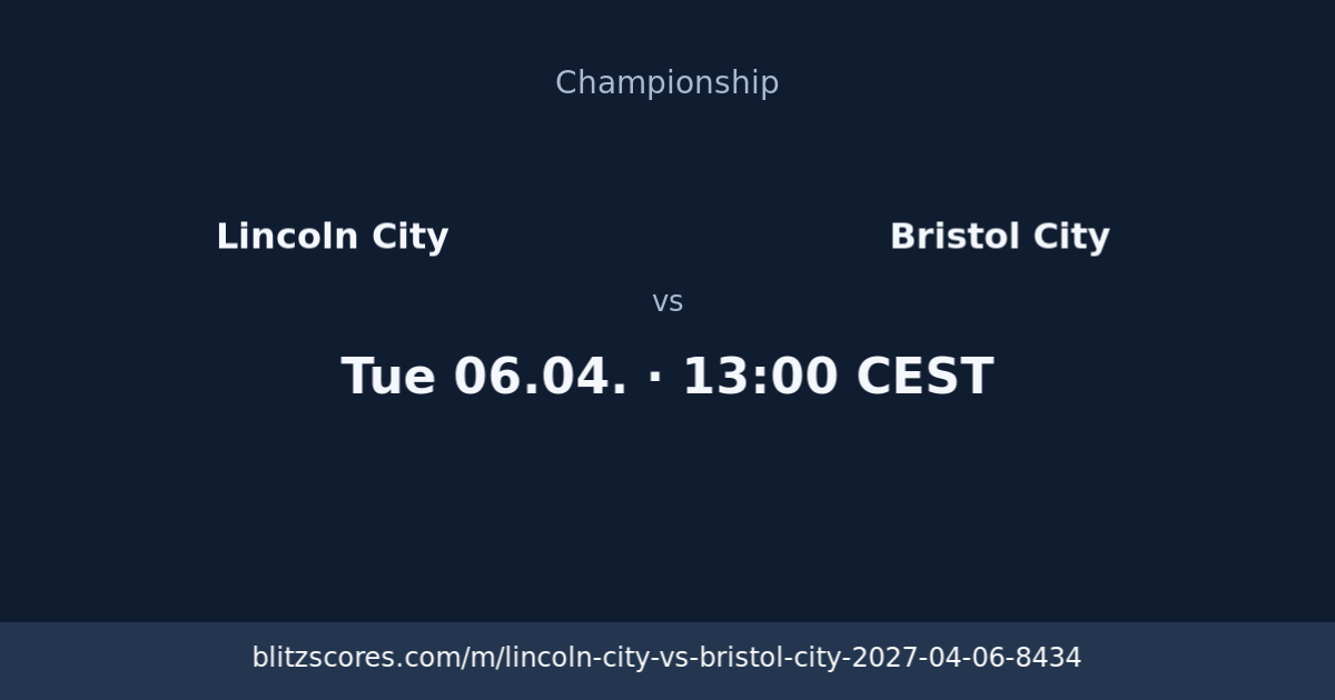 Lincoln City vs Bristol City score card