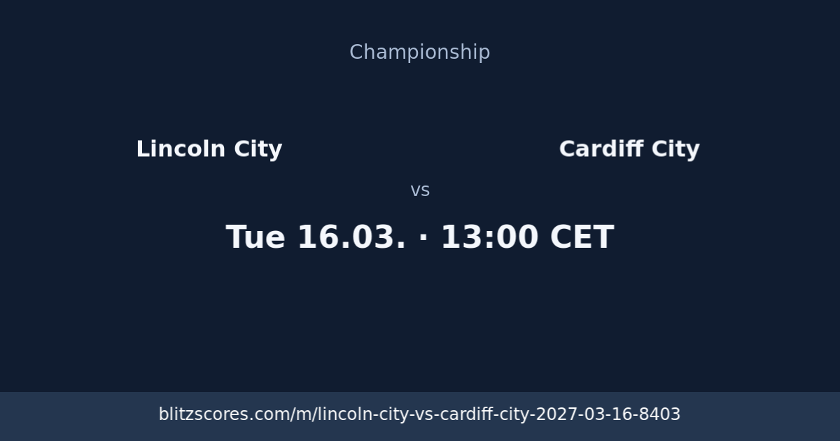 Lincoln City vs Cardiff City score card