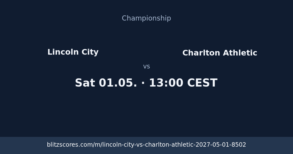 Lincoln City vs Charlton Athletic score card