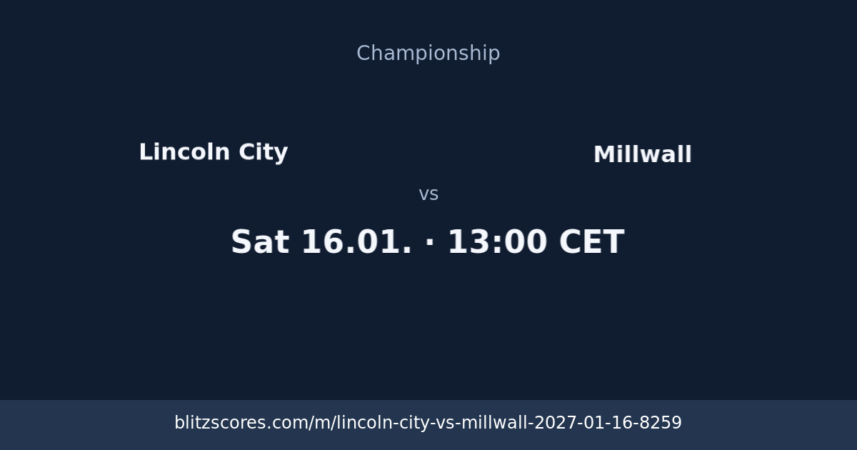 Lincoln City vs Millwall score card