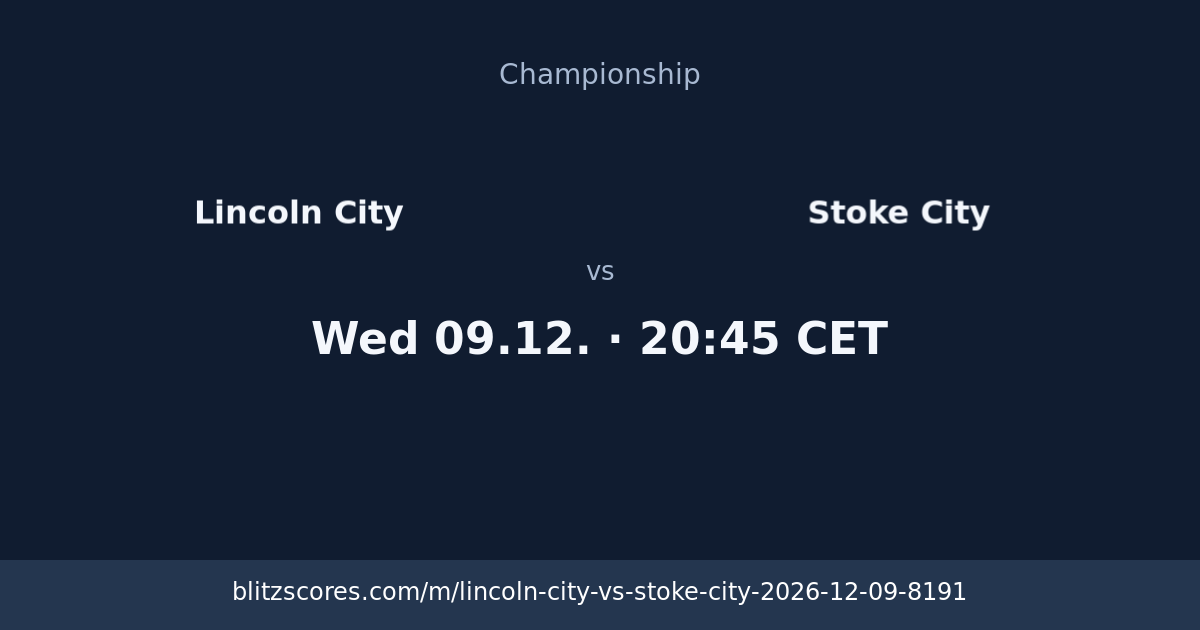 Lincoln City vs Stoke City score card