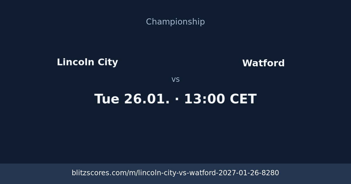 Lincoln City vs Watford score card