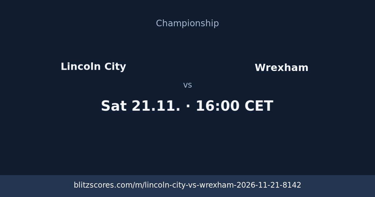 Lincoln City vs Wrexham score card