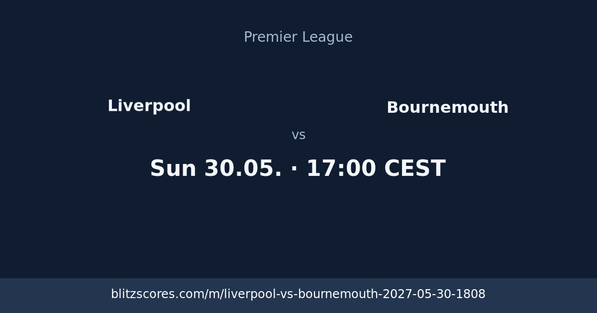 Liverpool vs Bournemouth score card