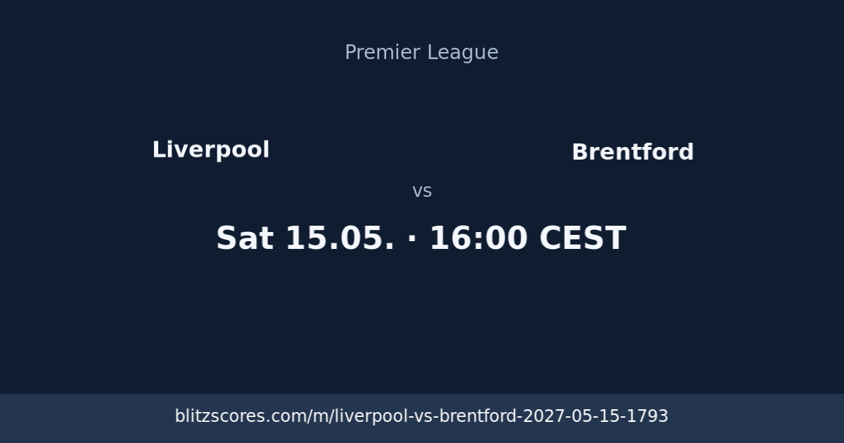 Liverpool vs Brentford score card