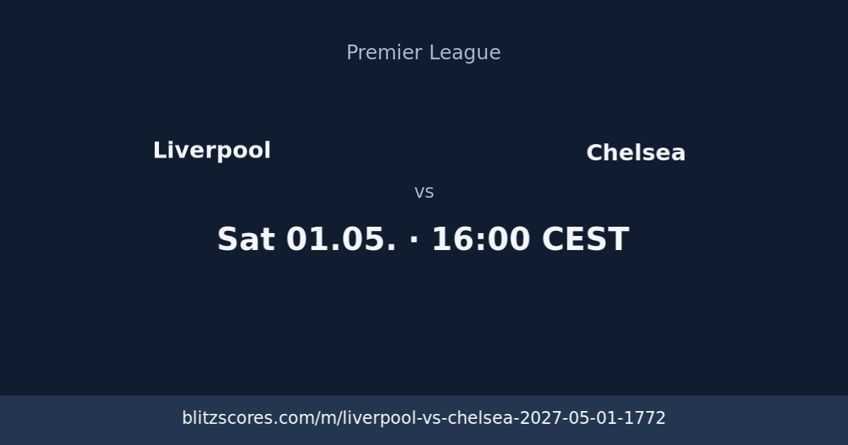Liverpool vs Chelsea score card