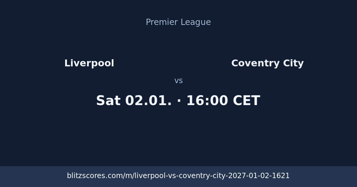 Liverpool vs Coventry City score card