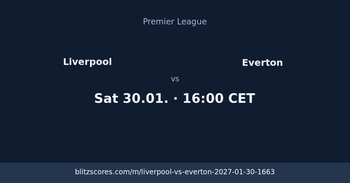 Liverpool vs Everton score card