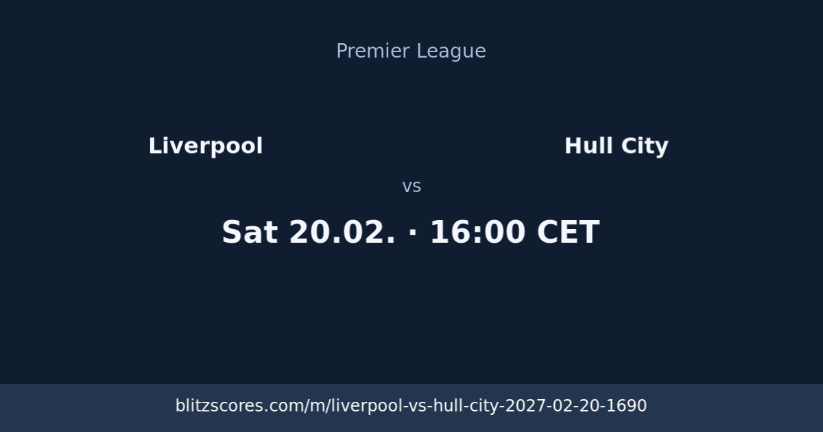 Liverpool vs Hull City score card