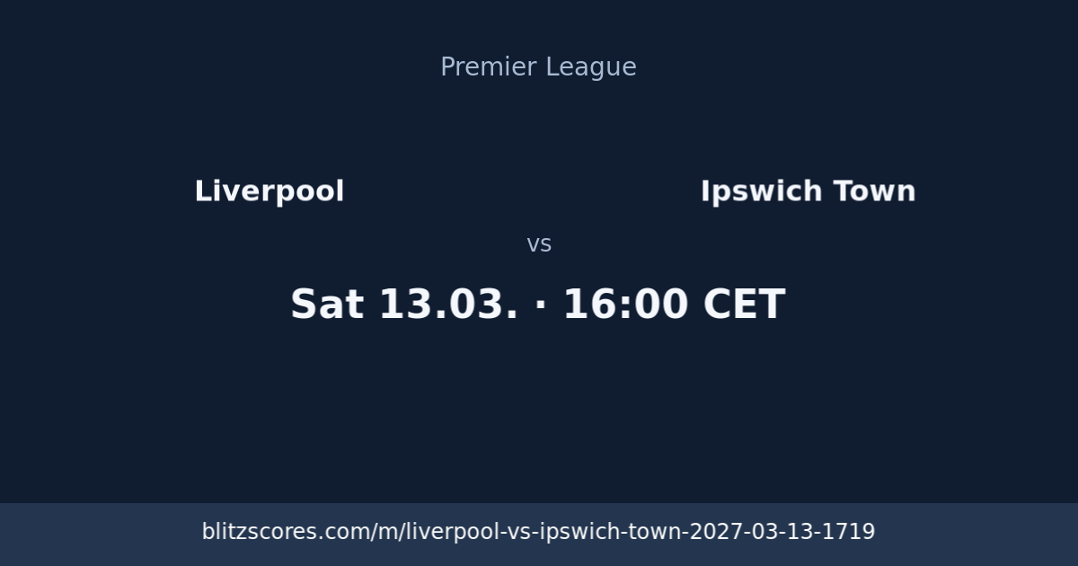 Liverpool vs Ipswich Town score card