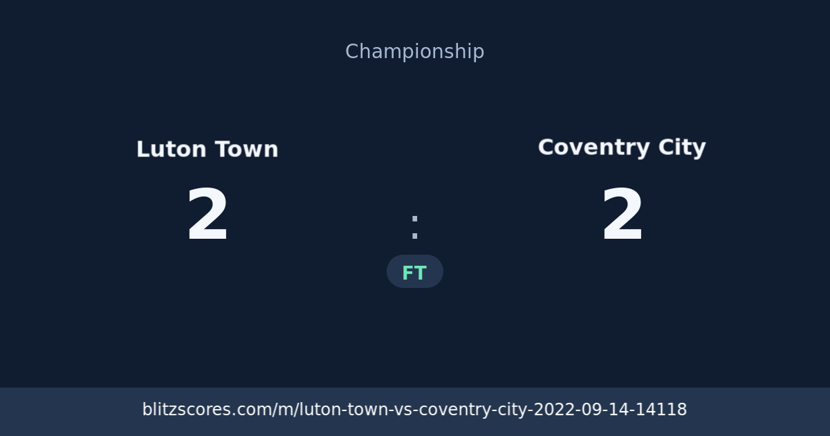 Luton Town vs Coventry City score card
