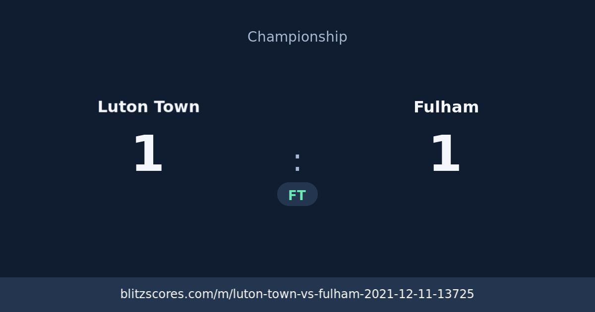 Luton Town vs Fulham score card
