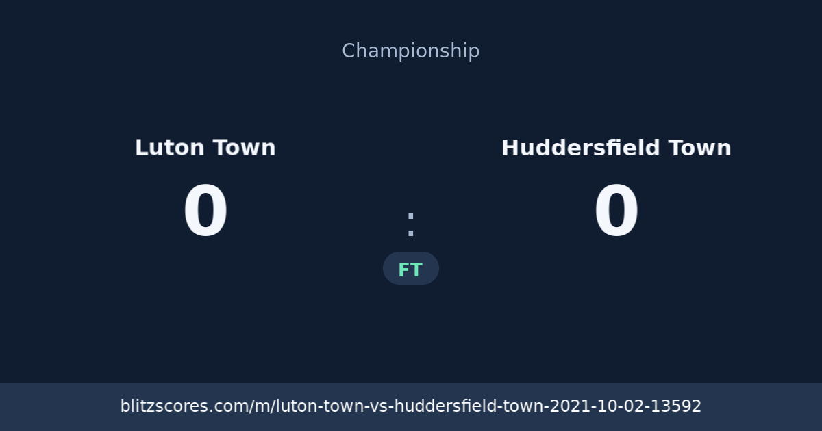 Luton Town vs Huddersfield Town score card