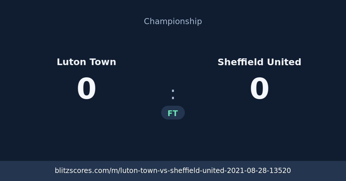 Luton Town vs Sheffield United score card