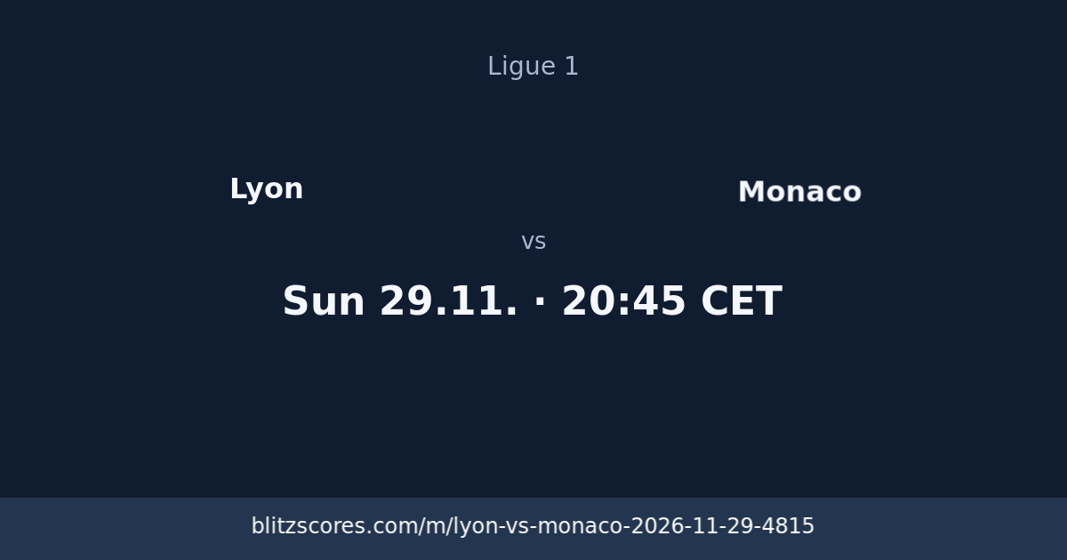 Lyon vs Monaco score card