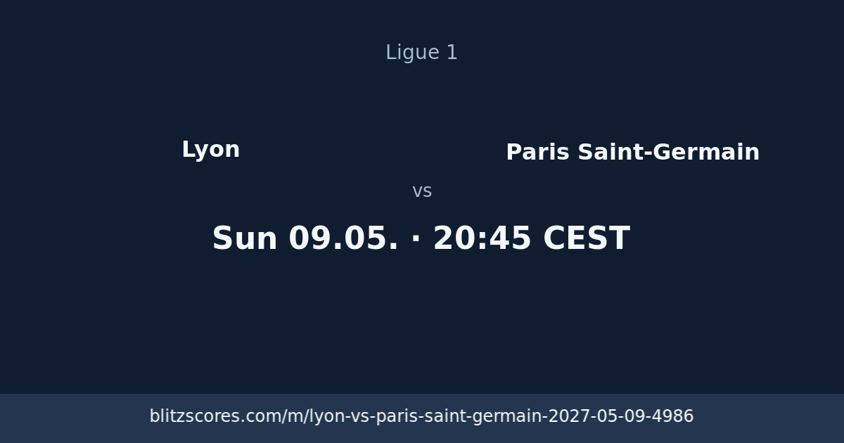 Lyon vs Paris Saint-Germain score card