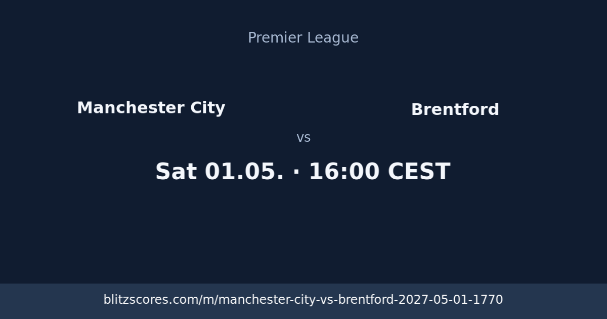 Manchester City vs Brentford score card