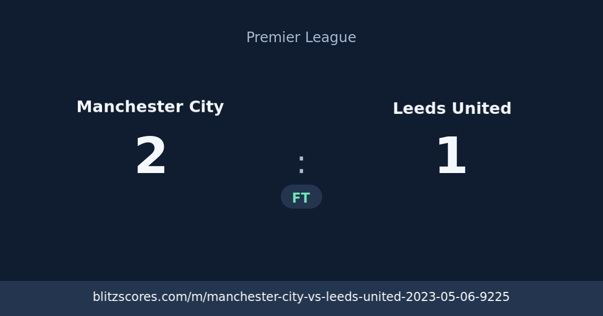 Manchester City vs Leeds United score card