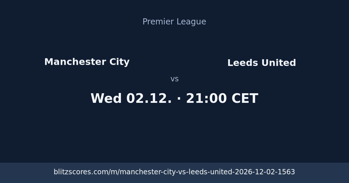 Manchester City vs Leeds United score card
