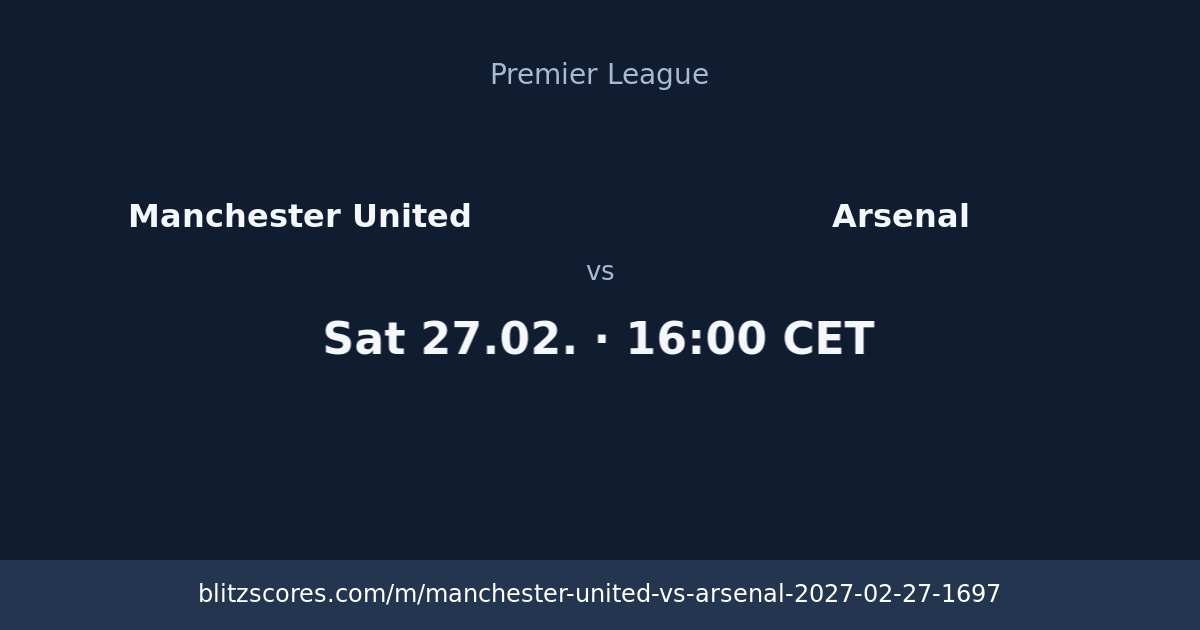 Manchester United vs Arsenal score card