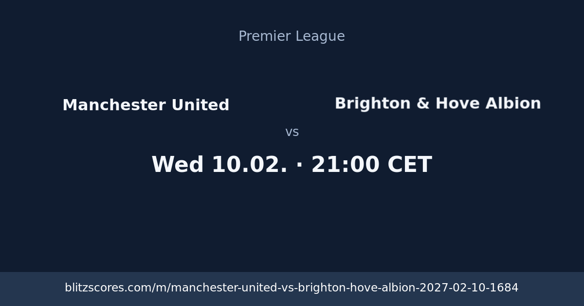 Manchester United vs Brighton & Hove Albion score card