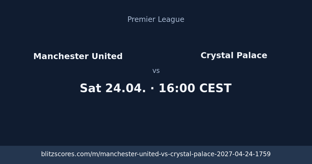 Manchester United vs Crystal Palace score card