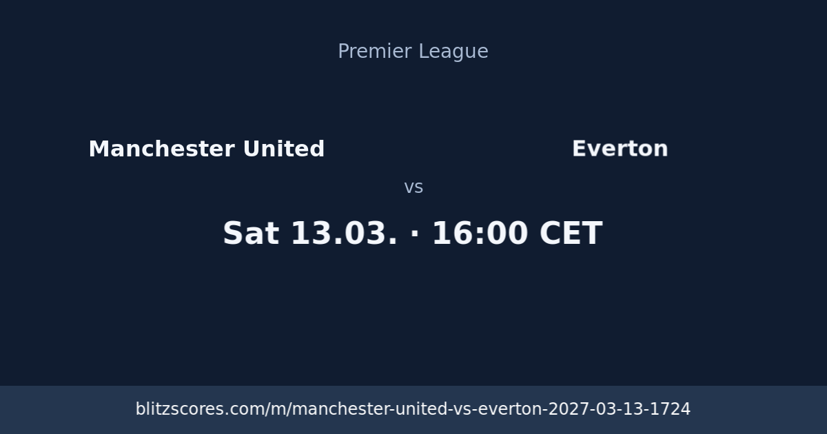 Manchester United vs Everton score card