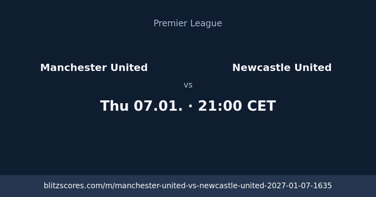 Manchester United vs Newcastle United score card