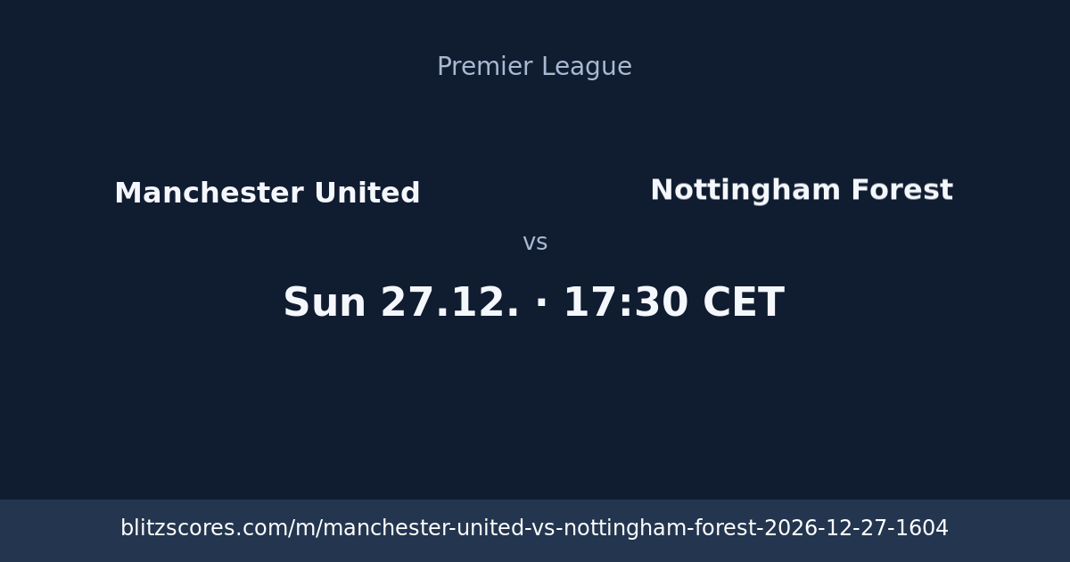 Manchester United vs Nottingham Forest score card