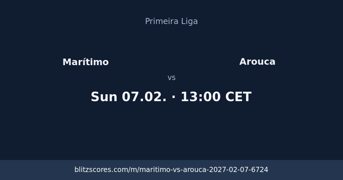 Marítimo vs Arouca score card