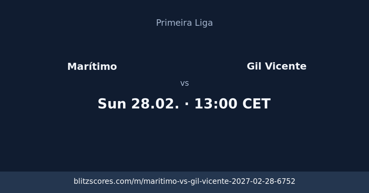 Marítimo vs Gil Vicente score card