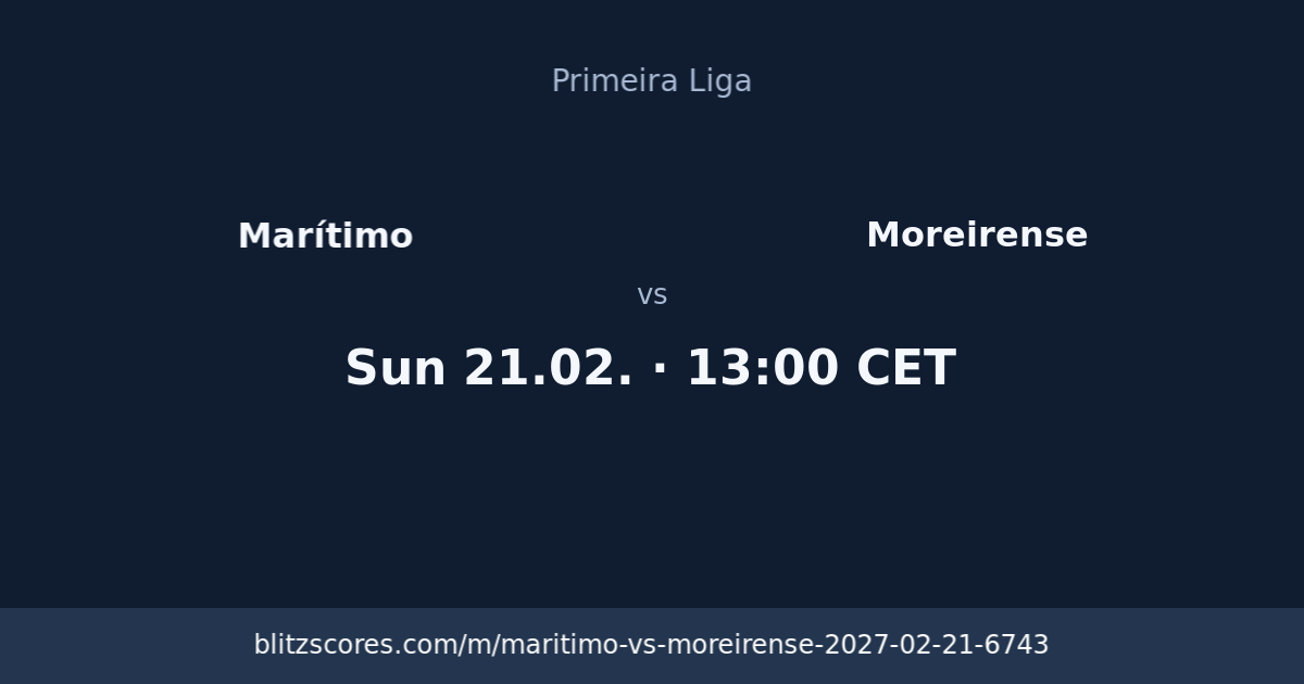 Marítimo vs Moreirense score card