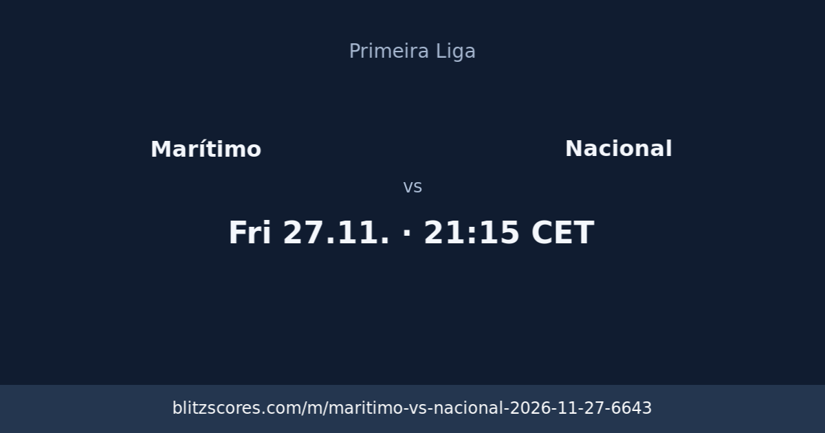 Marítimo vs Nacional score card