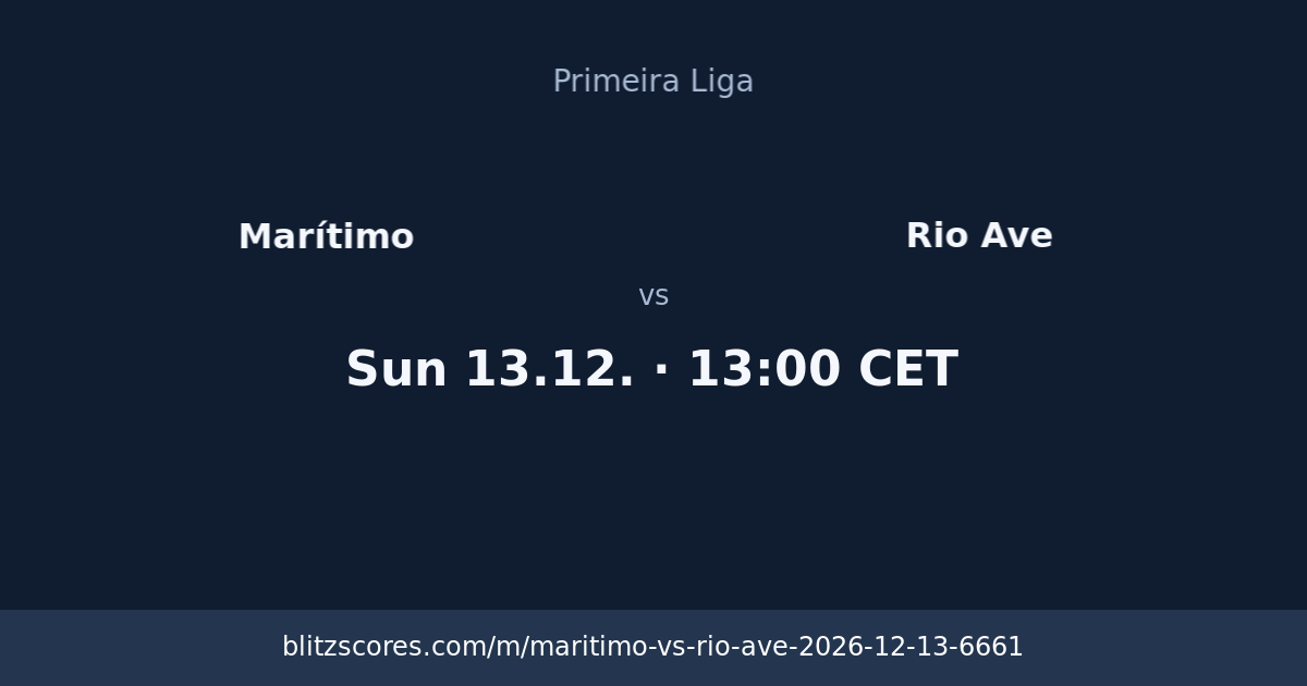 Marítimo vs Rio Ave score card