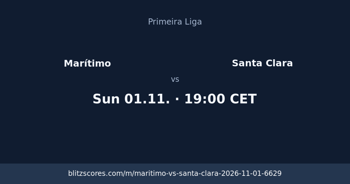 Marítimo vs Santa Clara score card