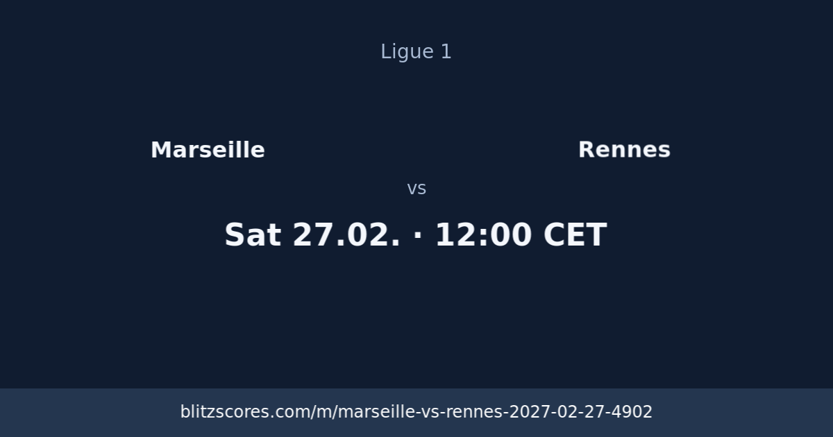 Marseille vs Rennes score card