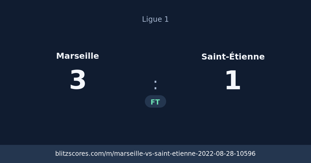 Marseille vs Saint-Étienne score card