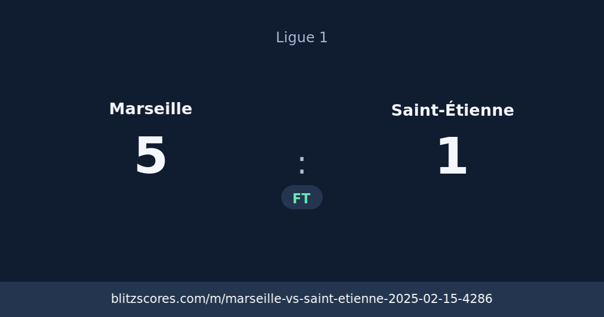 Marseille vs Saint-Étienne score card