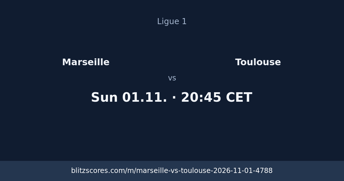 Marseille vs Toulouse score card