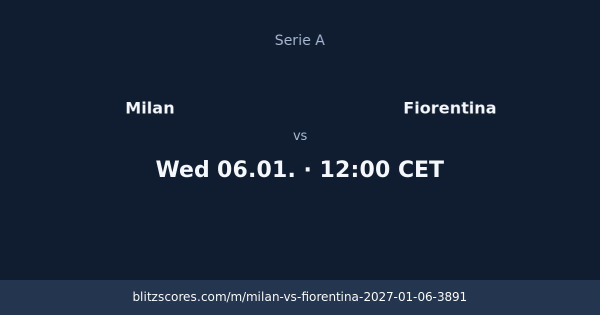 Milan vs Fiorentina score card